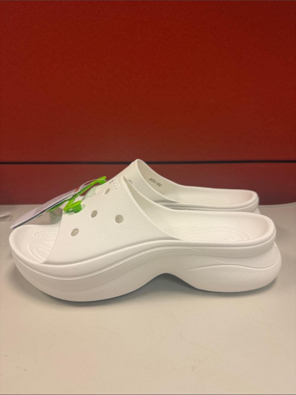 CROCS White Platform Clog Bae slide w8 New